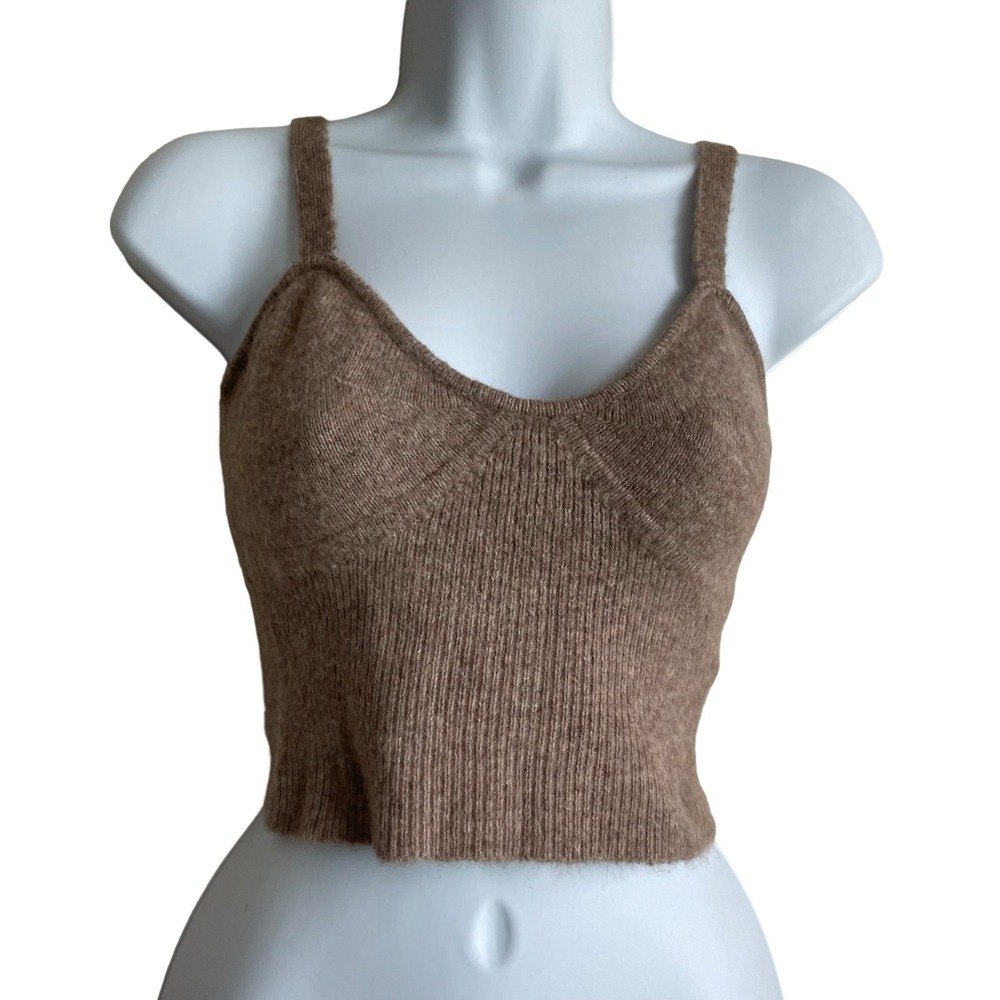 Zara Women Crop Top S Sweater Tank Sweetheart Neck Layer Festival Coquette Y2K